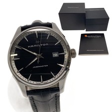 Hamilton Jazzmaster H324510 Quartz Black Dial Men's Watch with Box Papers Japan