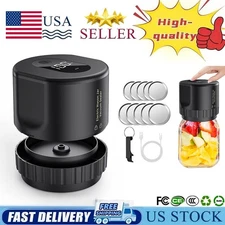 Mason Jar Vacuum Sealer 3 in 1 Electric Mason Jar Vacuum Sealer Kit (Black)