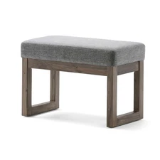 SIMPLIHOME Milltown 27 inch Wide Contemporary Rectangle Footstool Ottoman Ben...