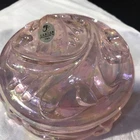 Fenton Pink Chiffon Art Nouveau Round Trinket Jewelry Box  Dish Opalescent