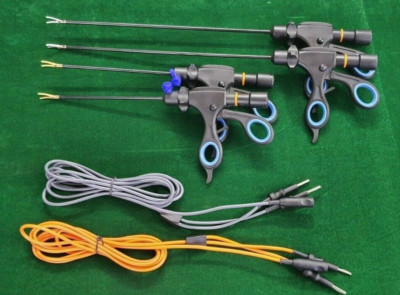 4pc Laparoscopic Bipolar Vessel Sealer Cutter 5mm with Cable Reusable Instrument