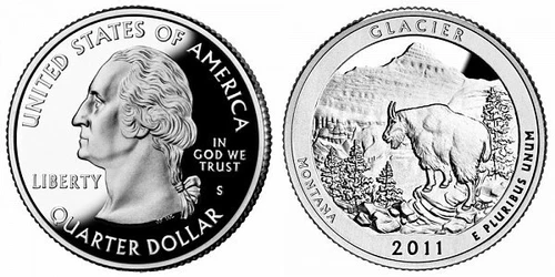 2011 Glacier Clad and SILVER Proof ATB Quarters some TONING CP10165