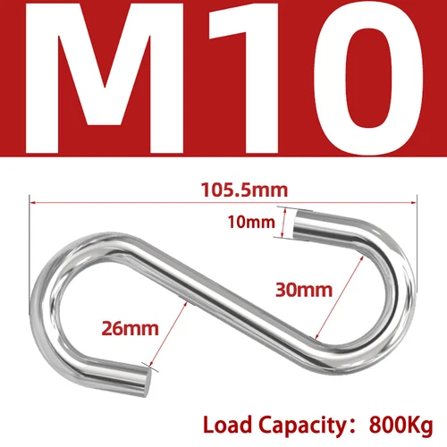 M2-M10 304 Edelstahl S Haken Küche Garten Pfanne Utensilien Aufhänger Aufhängen - Picture 13 of 13