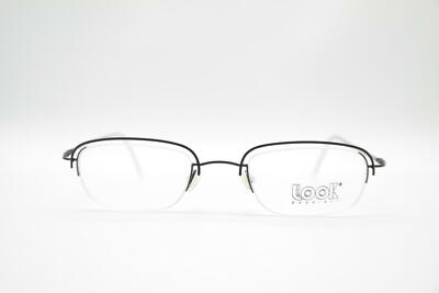 Look 1570 Schwarz halbrand Brille Brillengestell eyeglasses Neu