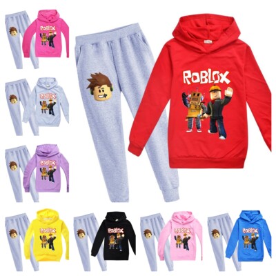 Boys Girls Kids ROBLOX Print Hoodie+Pants Casual Jumper Tracksuit Sports  Outfit UK
