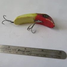 FISHING LURE UNKNOWN 3"  TEASER  RED HEAD & WHITE
