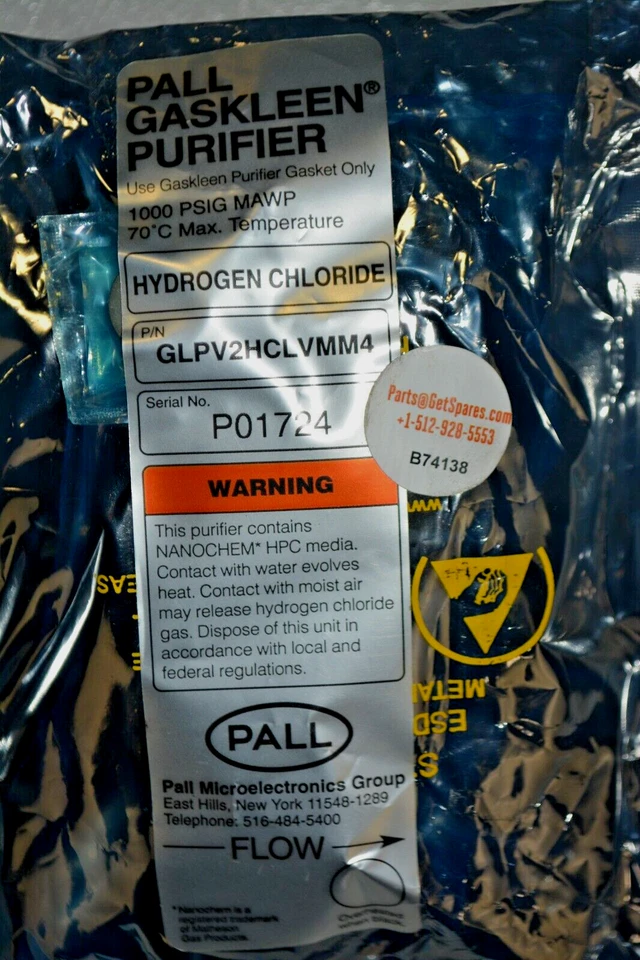 GLPV2HCLVMM4 / PURIFICADOR GASKLEEN 1000 PSIG MAWP 70C MAX TMP HYDRO CHLO / PALL Foto 2 de 4