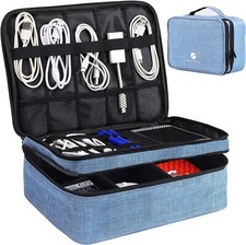 Travel Electronics Organizer, Waterproof Dark Blue See Description 