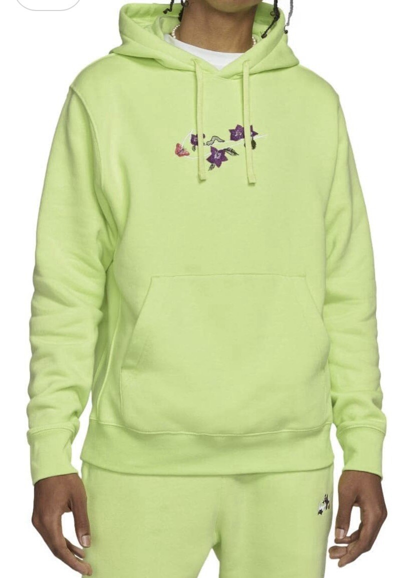 Nike Sportswear Men's Club Fleece Hoodie Light Lemon Twist Size Medium