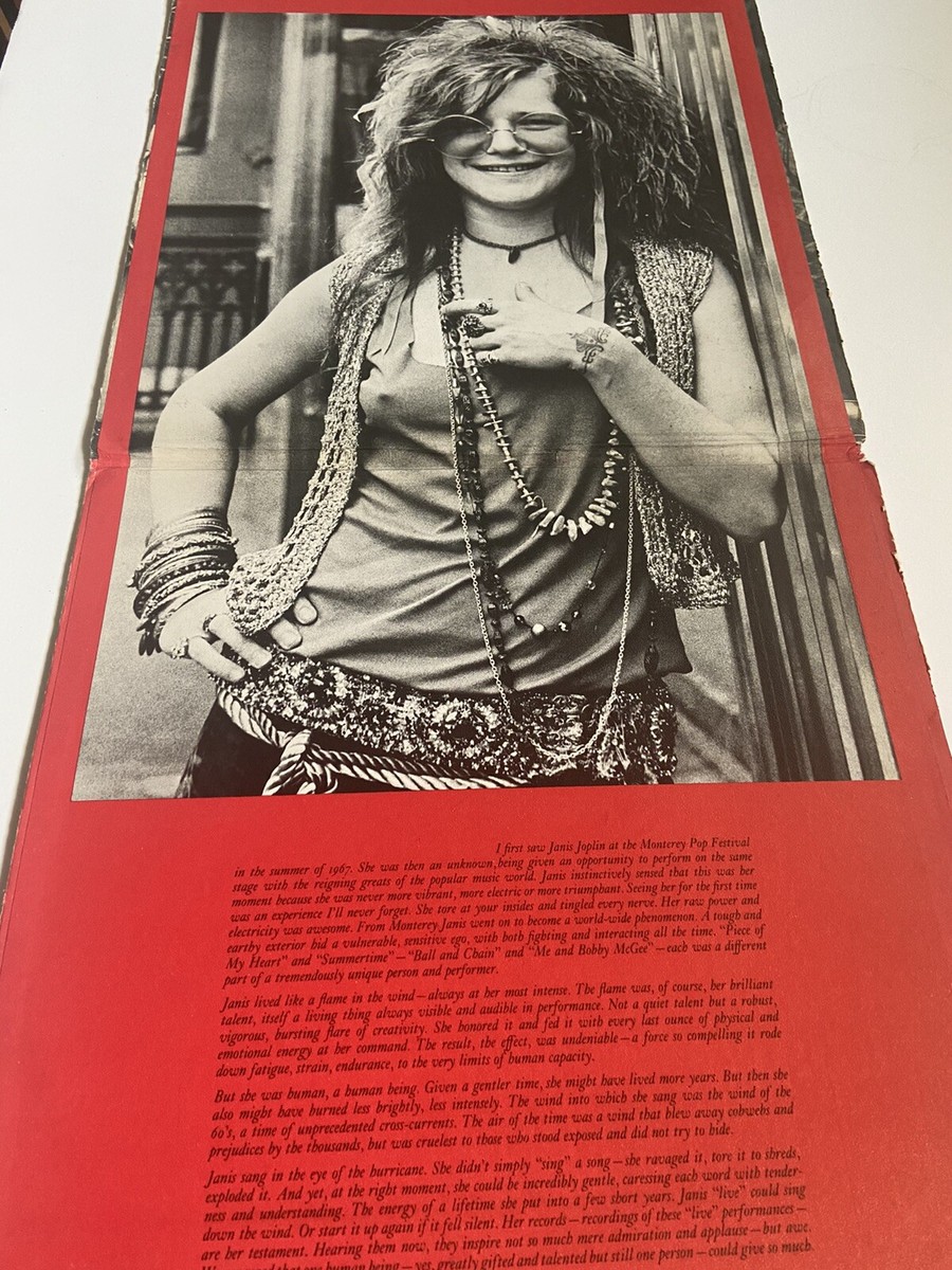 Janis Joplin in Concert 70's Vintage Album Cover Only w/ Tuner