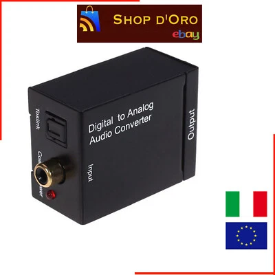 stereo Convertitore ottico digitale coassiale Toslink ad analogico RCA con cavo