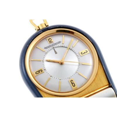 JAEGER LECOULTRE Travel Clock Alarm 100074 Manual Silver Dial Gold