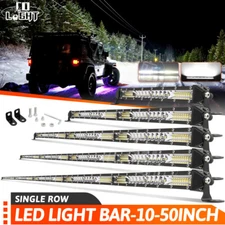 Single Row LED Light Bar 10"20"30"40"50" Spot Flood Combo Driving Lamp OffRoad