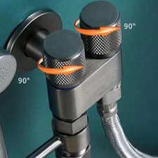 Dual Control Two-way Toilet Faucet Valve for Bidet Spray Shower Stainless Steel