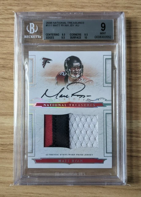 2008 National Treasures Matt Ryan Rookie Patch Auto RPA /99 BGS 9 #111 On Card