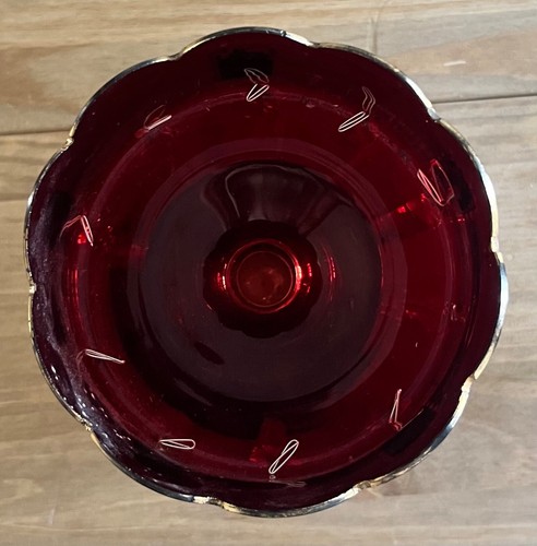 Superb Large Victorian Cranberry Glass Lustre - 35.5cm Tall - Picture 5 of 6