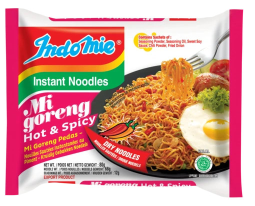 FIDEOS INDOMIE MIE GORENG PEDAS PICANTES 40 PAQUETES HECHOS EN INDONESIA