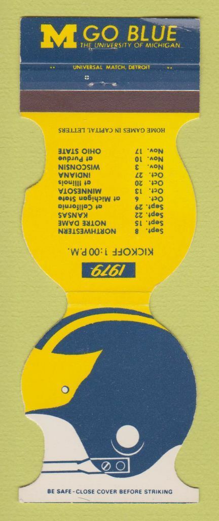 Matchbook Cover - Michigan Wolverines Football 1979 WEAR