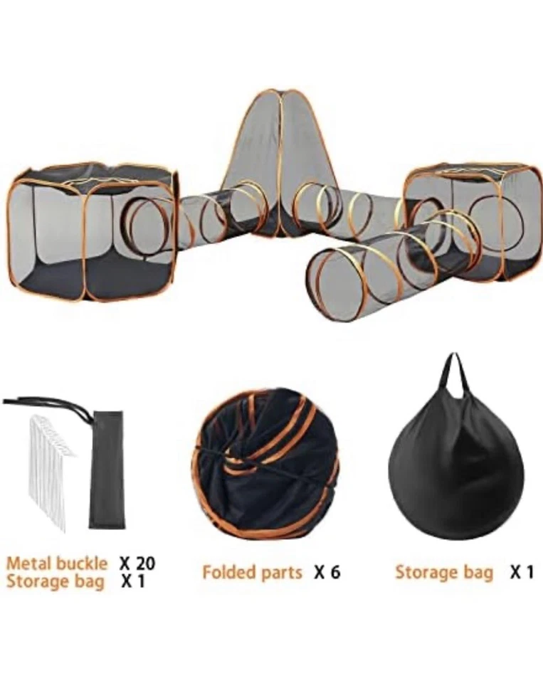 Carpa portátil BotaBay 6 en 1 recintos con túnel para conejos gato perro Foto 3 de 4