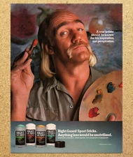 Hulk Hogan Artiste Right Guard Deordorant - Magazine Print Ads Ephemera Art 1992