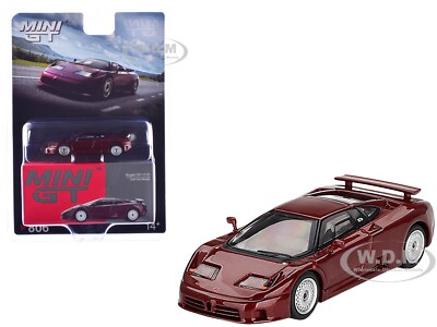 BUGATTI EB110 GT DARK RED 1/64 DIECAST MODEL CAR BY MINI GT MGT00806