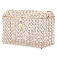 ELLDOO Crystal Wedding Card Box with Heart Lock, Money Card Box Treasure Ches...