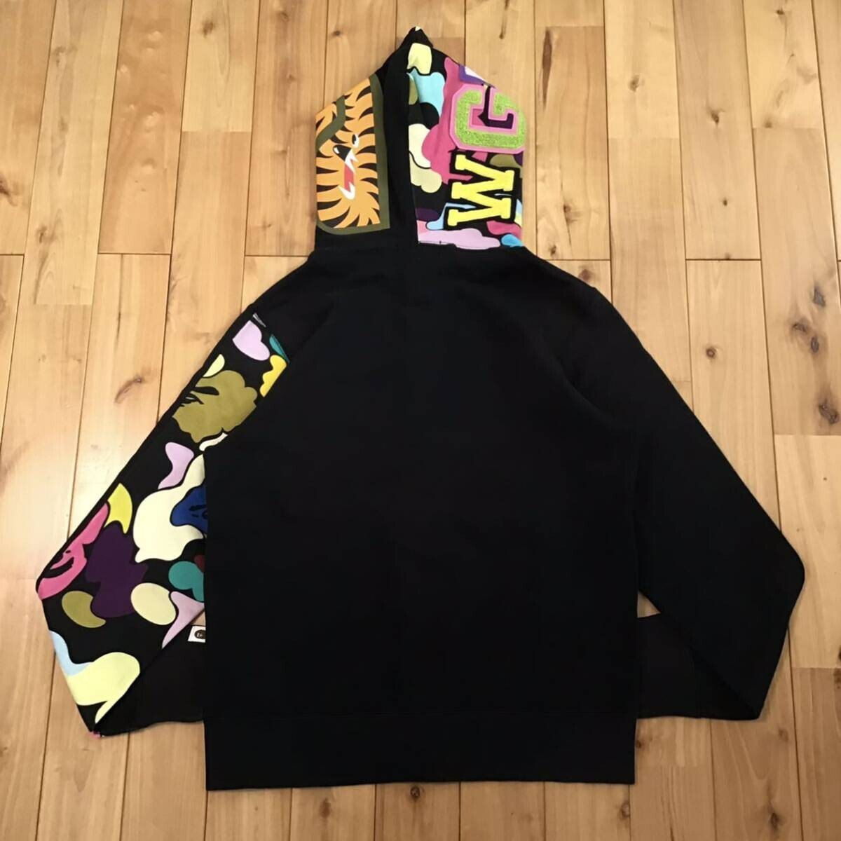 BAPE Giant Multi Camo Shark full zip hoodie Black A Bathing Ape
