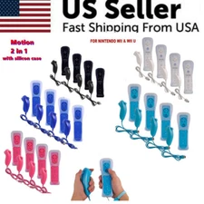 2in1 Motion Plus Remote and Nunchuck Controllers for Wii & Wii U Wiimote 4Pack