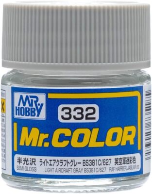 Mr. Hobby C332 Mr. Color Light Aircraft Gray BS381C/627 Lacquer Paint 10ml - US