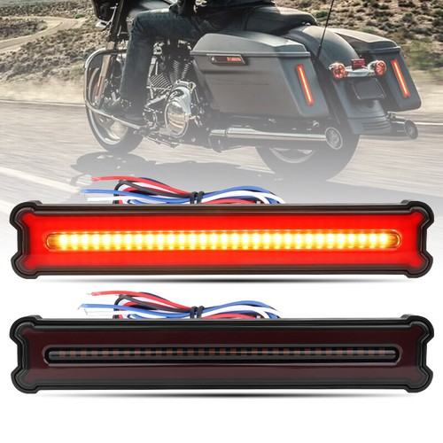 2x 9" Oval LED Truck Trailer Stop Turn Tail Brake Lights Flowing DRL Amber+Red - Picture 4 of 14