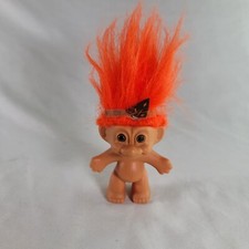 Russ Troll Doll 3 Orange Hair Native American/Indian - Missing Pants
