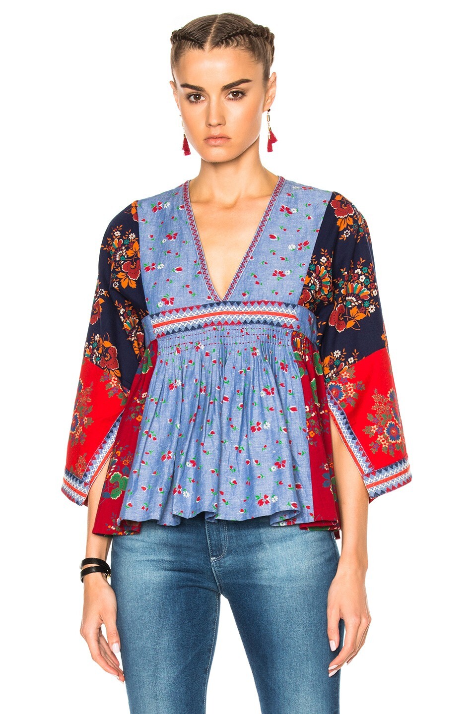 $495 ULLA JOHNSON "Nadi" Patchwork Embroidered To… - image 4
