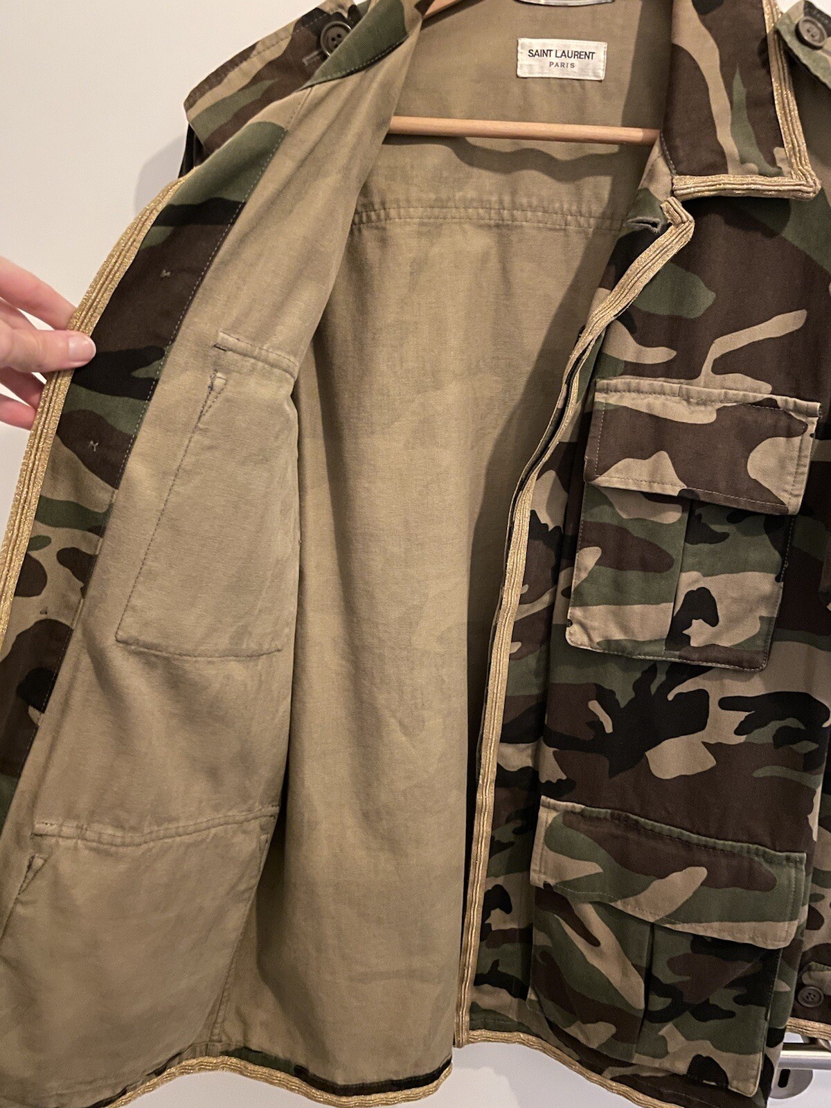 Giacca mimetica Saint Laurent taglia 46
