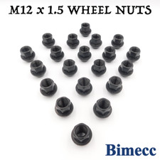 M12x1,5 offene Bimecc Radmuttern schwarz x 20 Chevrolet Lacetti Nubira Orlando Spark