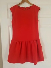 Mango  Womans Size 2 Front Pocket Dress In Red