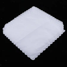 12X Cotton Plain White Hankie Ladies Wedding Handkerchiefs Square Hanky Bulk