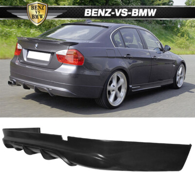 Fits 05-12 BMW E90 3-Series Sedan AC Style Rear Bumper Lip Spoiler Unpainted PU
