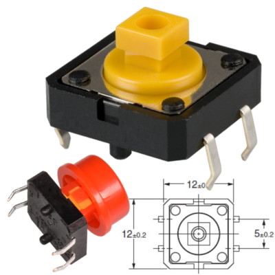 Mikrotaster 12x12mm Drucktaster Tactile Mikro Taster Switch Schalter Reset