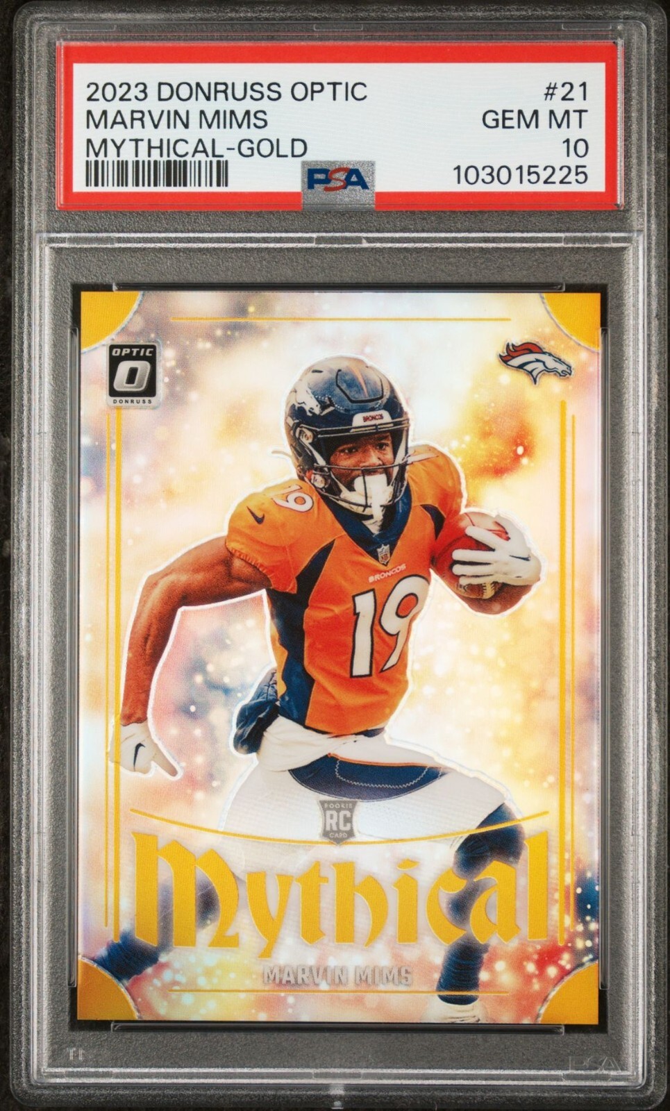 Marvin Mims Panini Donruss Optic Mythical #21 Gold