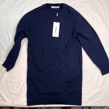 Thakoon Wool Sweater Dress Womans Sz Small Long Sleeve NEW Midnight Navy L030724