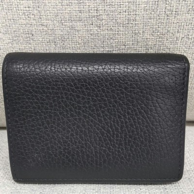 GUCCI GG Marmont Butterfly 499361 Bifold Wallet Black Papillon 