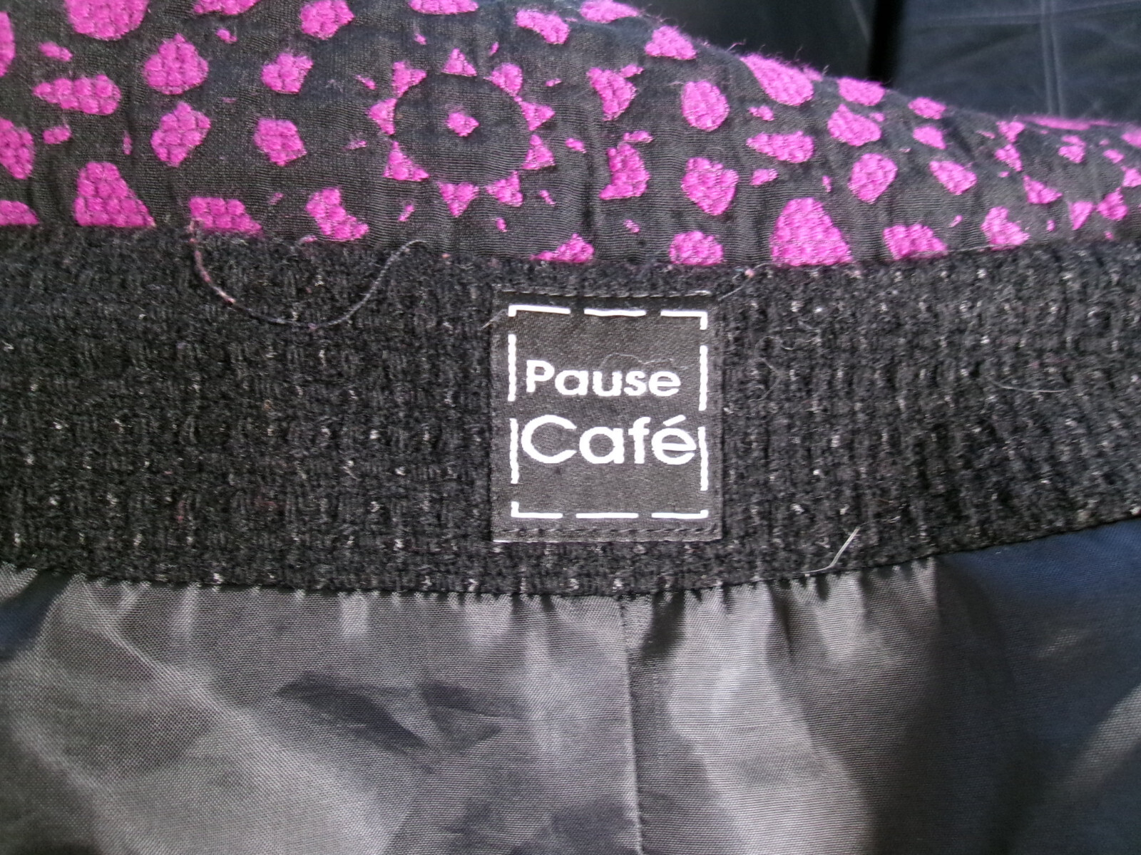 PAUSE CAFE Polyester/Wool Black Coat Jacket 42 Di… - image 4
