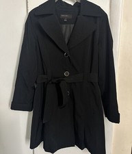 Jason Kole Belted Black Trench Coat Women’s Size Small