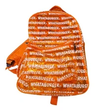 Whataburger Clear Orange PVC Backpack Front Zip Pocket 