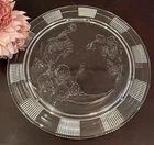 Federal Glass Sharon Cabbage Rose Clear Footed Cake Plate 11-1/2" EUC