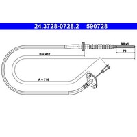 1X Seilzug, KupplungsbetäTigung ATE 24.3728-0728.2 Passend FüR Opel Vauxhall