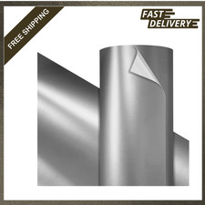 Craft Vinyl Roll Satin Chrome Silver 1ft x 5ft Bubble-Free Air Release Heat
