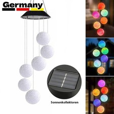 LED Solar Windspiel Solarleuchte Solarlampe Farbwechsel mit 6Kugeln Garten Deko.