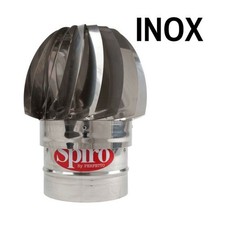 ASPIRAFUMO INOX PESANT Ø 20CM FUMAIOLO CAPPELLO GIREVOLE RADIANTE BASE CIRCOLARE