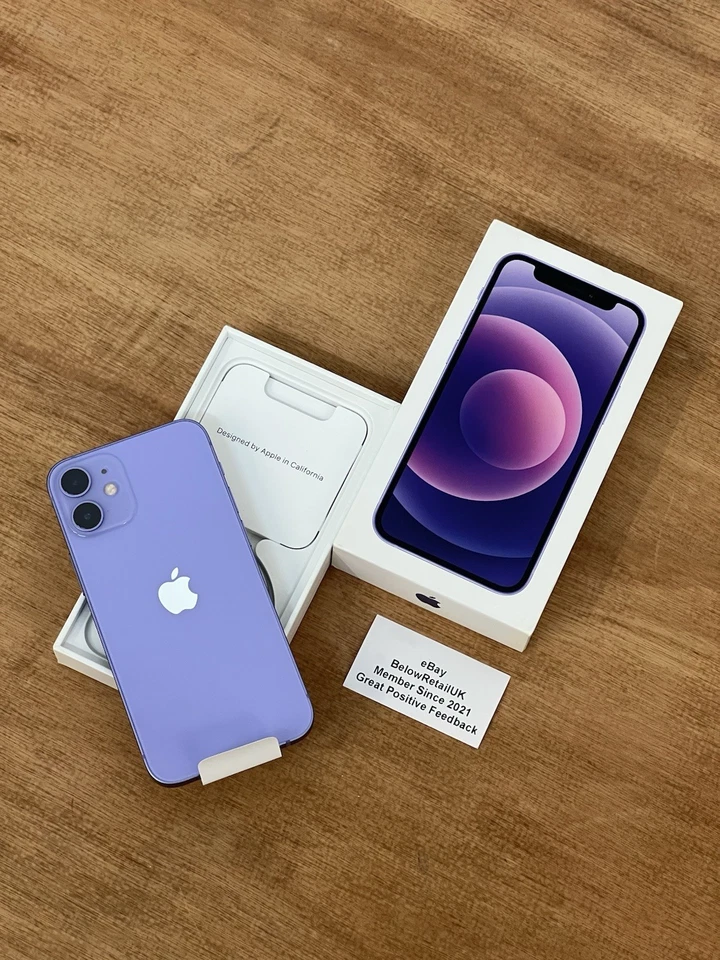 NEW BOXED APPLE IPHONE 12 MINI 64GB PURPLE 5G UNLOCKED 5.4” - 100% BH UK MODEL - Image 4 of 4